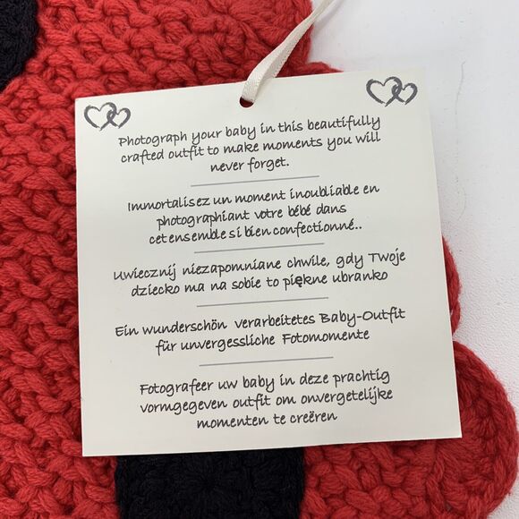 New LITTLE NEWCOMERS BABY'S FIRST Photo Photographing Ladybug Crochet Outfit - Picture 3 of 7